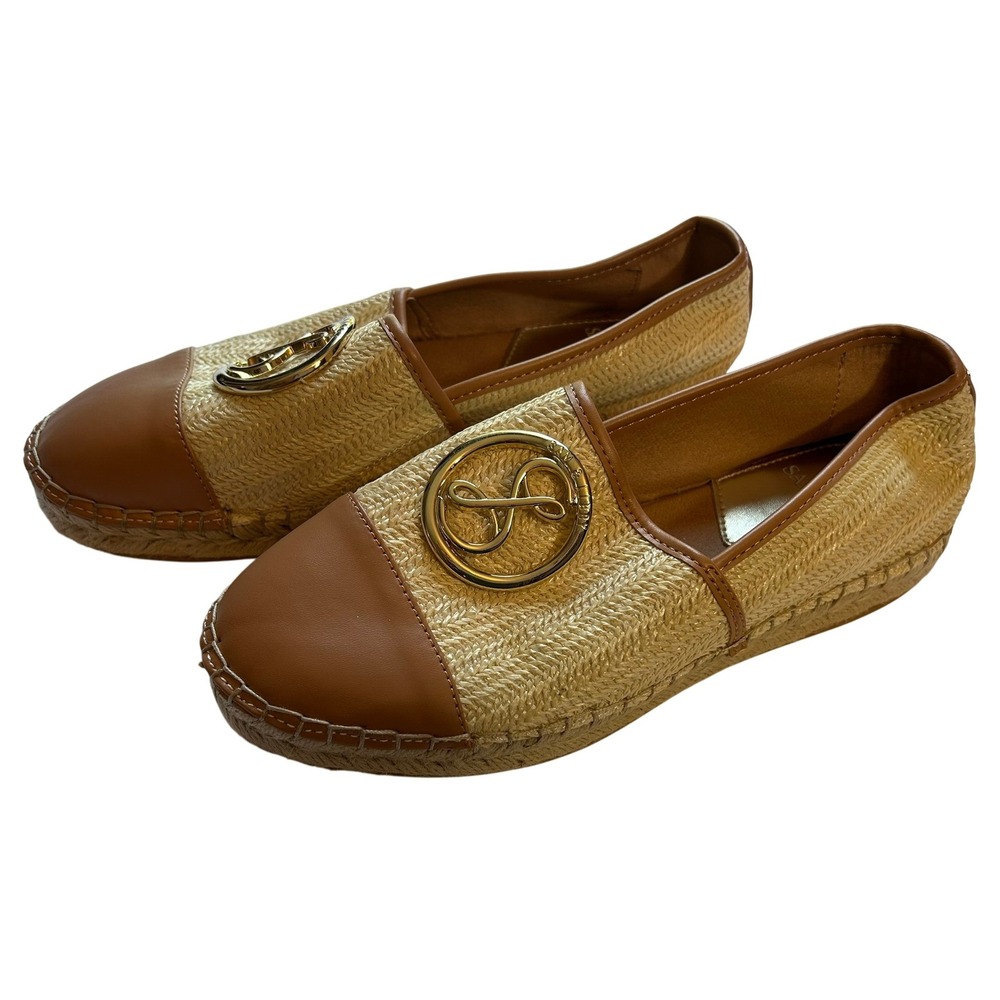 Sam and Libby Espadrille‎ Loafers Flats Top Gold Colored Medallion Women Size 8